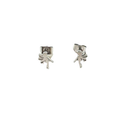 earrings steel silver stud little fairy2
